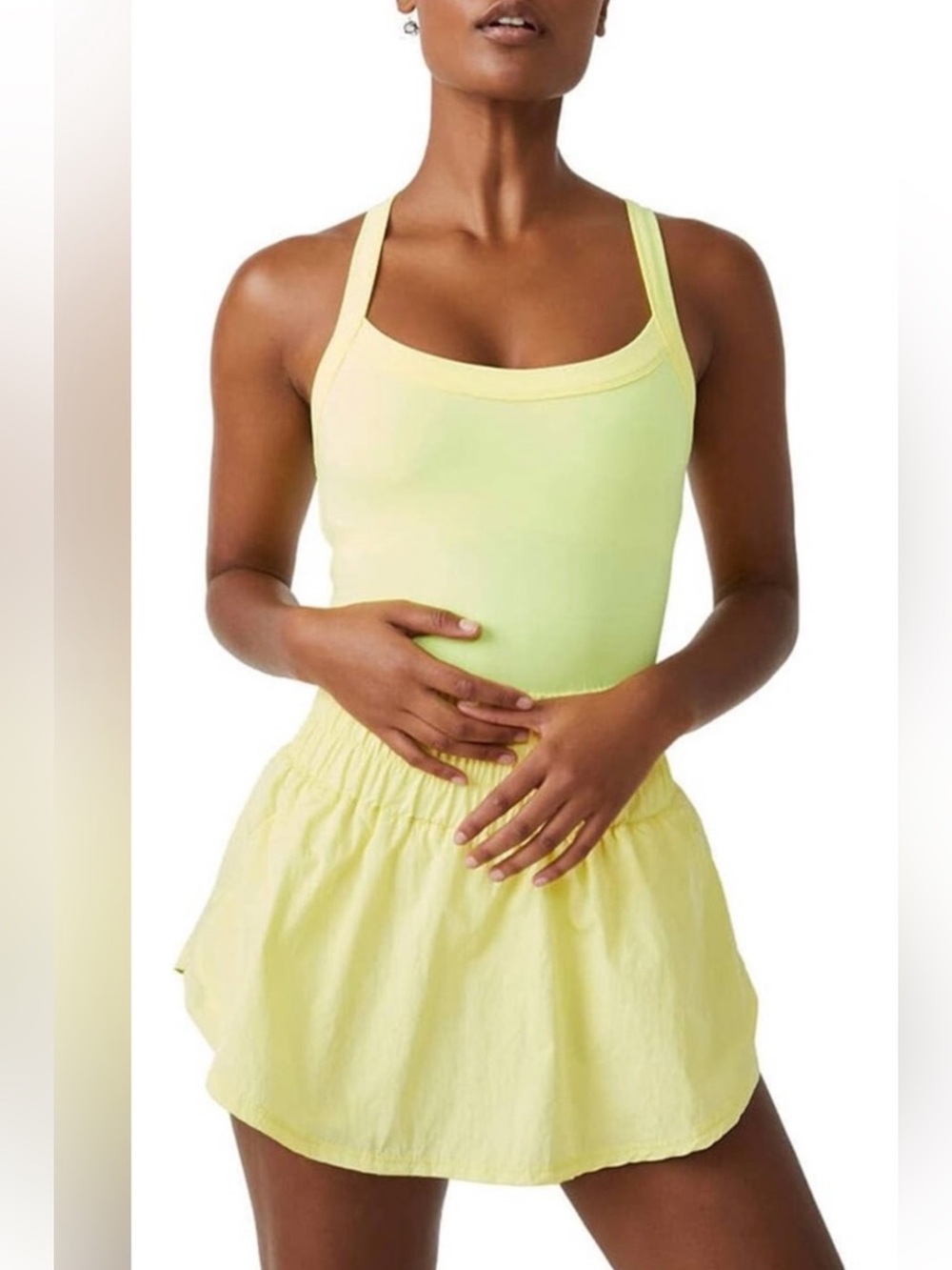 Free People The Way Home Yellow Skort Romper Medium